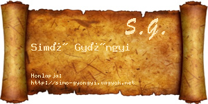 Simó Gyöngyi névjegykártya